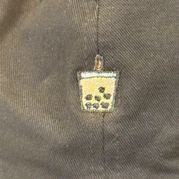 Cotton Minimalist Boba Tea Drink Black Women’s Strap Back Baseball Hat - Picture 2 of 5